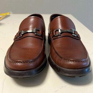 Salvatore Ferragamo Men’s Brown Leather Loafers Size 9 D Excellent Condition